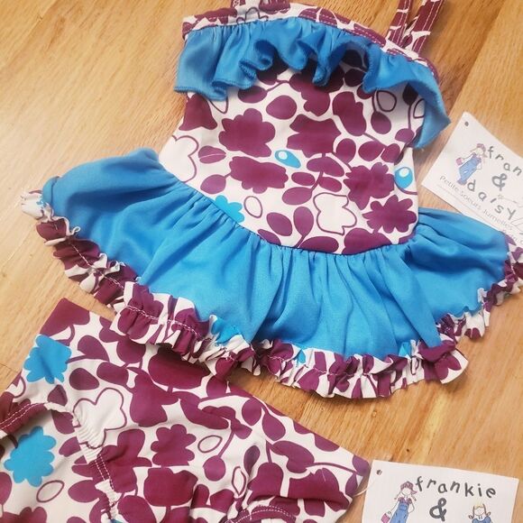 NWT Frankie & Daisy Violet/ Blue Tankini - Picture 3 of 8